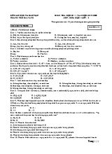 Đề kiểm tra học kỳ I môn Hóa học Lớp 8 - Mã đề 311 - Năm học 2019-2020 - Sở giáo dục và đào tạo Đã Nẵng